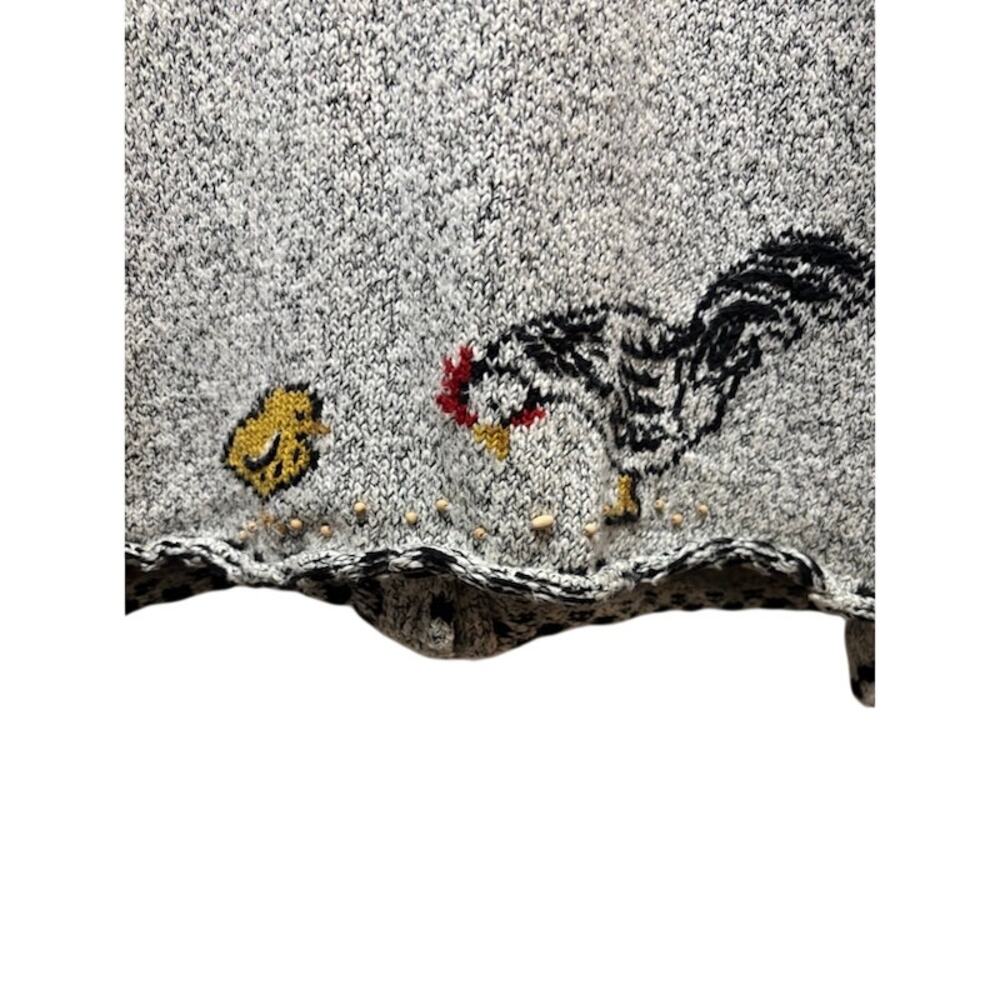 Vintage Northern Isles Chicken Cardigan Sweater Womens Medium Rooster Hen - Picture 8 of 9